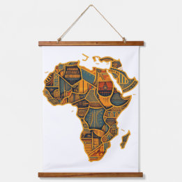 Afrikanische Karte Wandteppich Mit Holzrahmen