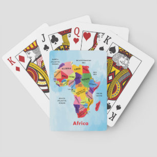 Afrikanische Karte Wasserfarbe Spielkarten
