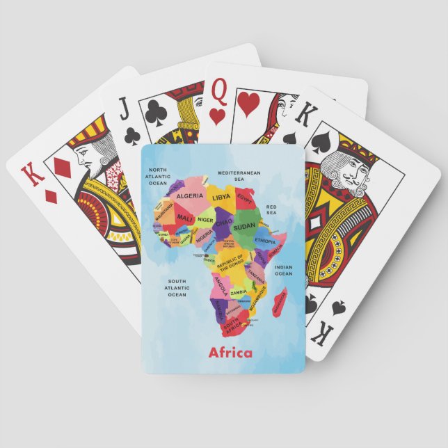 Afrikanische Karte Wasserfarbe Spielkarten (Rückseite)