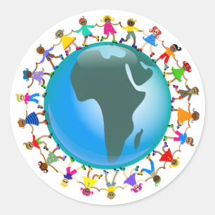 Afrikanische Kinder Runder Aufkleber