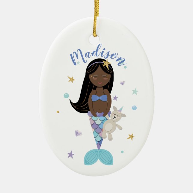 Afrikanische kleine Meerjungfrau-Verzierung Keramik Ornament (Vorne)