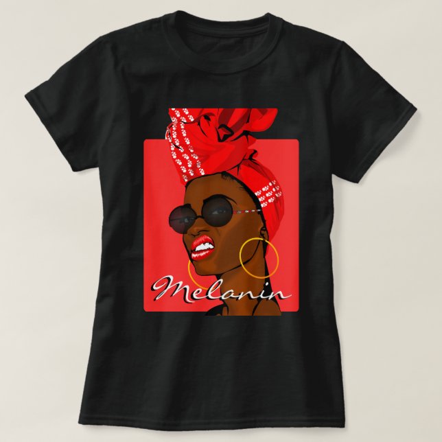 Afrikanische Königin Melanin T-Shirt (Design vorne)
