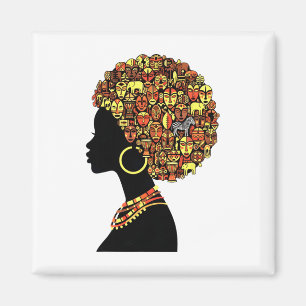 Afrikanische Königin Silhouette Black History Art Magnet