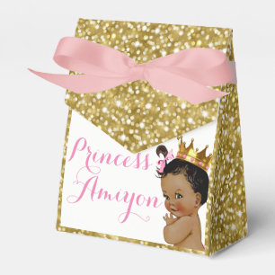 Afrikanische königliche Gold Glitzer-Gastgeschenk Geschenkschachtel