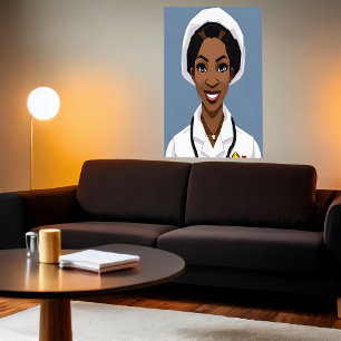 Afrikanische Krankenschwester   AI Art Poster
