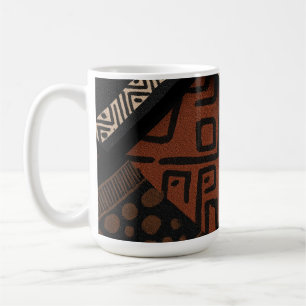 afrikanische Kulturdesigns auf diagonalen Formen Kaffeetasse