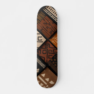 afrikanische Kulturdesigns auf diagonalen Formen Skateboard