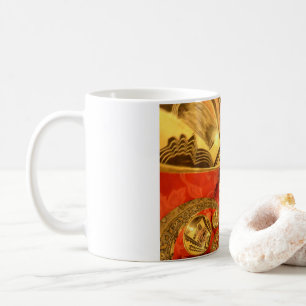 Afrikanische Kulturkunst: Reiches goldenrotes Desi Kaffeetasse