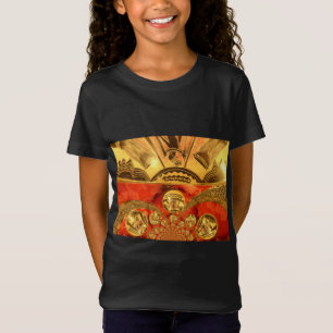 Afrikanische Kulturkunst: Reiches goldenrotes Desi T-Shirt