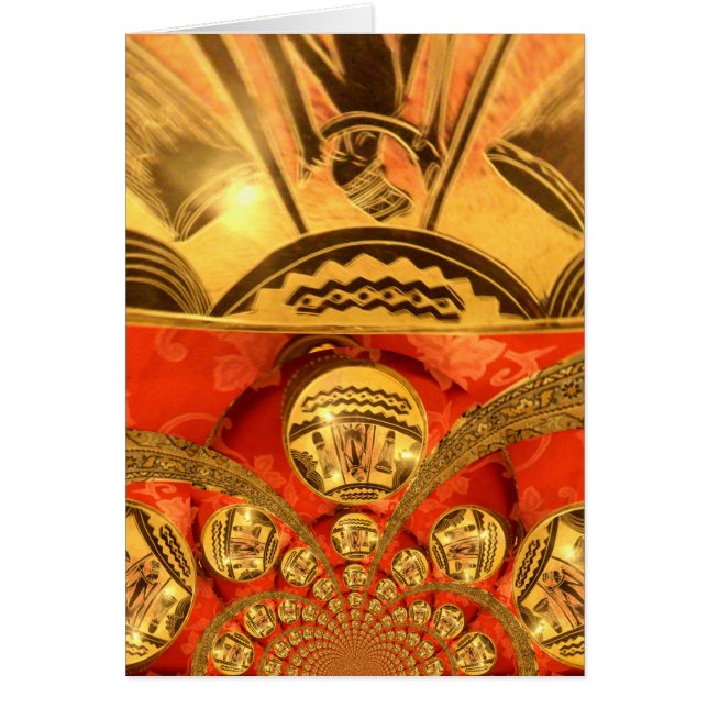 Afrikanische Kulturkunst: Rich Golden Red Design (Vorne)