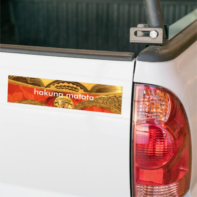 Afrikanische Kulturkunst: Rich Golden Red Design Autoaufkleber (Auf Lkw)