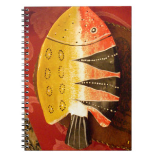 Afrikanische Kulturkunst: Rich Golden Red Design Notizblock