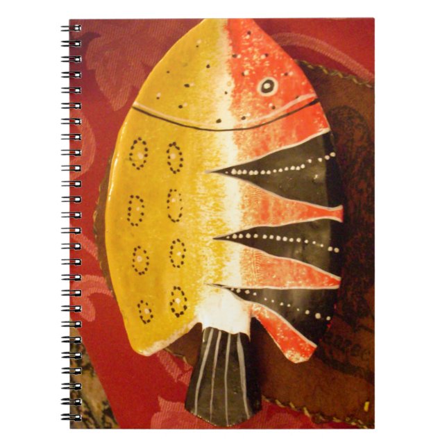 Afrikanische Kulturkunst: Rich Golden Red Design Notizblock (Vorderseite)
