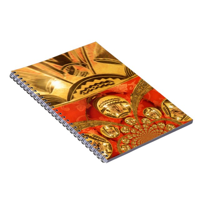 Afrikanische Kulturkunst: Rich Golden Red Design Notizblock (Rechte Seite)