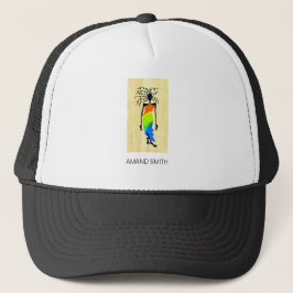 afrikanische Kunst, Elegant und stilvolle Frau Truckerkappe