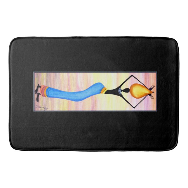 Afrikanische Kunst, elegante Frau, Kokosölverkäufe Badematte (Vorderseite)
