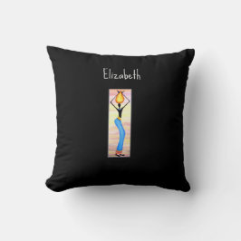 Afrikanische Kunst, elegante Frau, Kokosölverkäufe Kissen