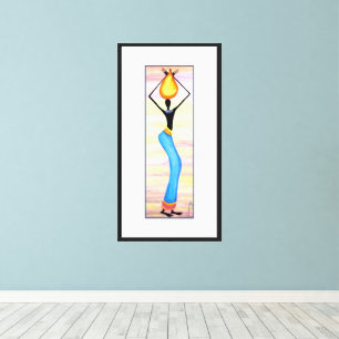 Afrikanische Kunst, elegante Frau, Kokosölverkäufe Leinwanddruck