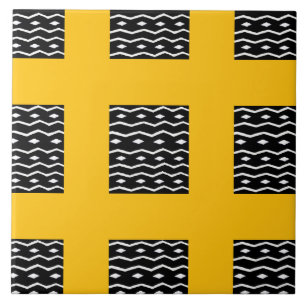 afrikanische Kunst, ethnisches Muster Orange Fliese