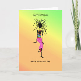 Afrikanische Kunst, farbenfrohe Frauen Krieg Gebur Karte