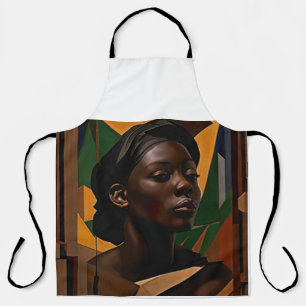 Afrikanische Kunst. Frau, die nach vorne schaut Schürze