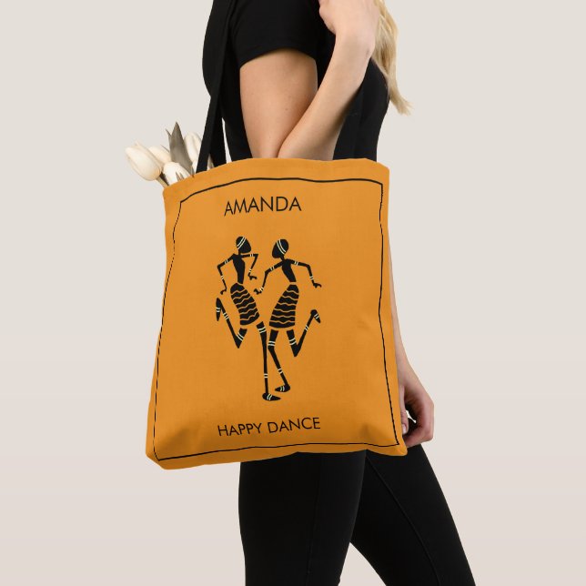 Afrikanische Kunst, "Happy Dance" Tasche (Von Nahem)
