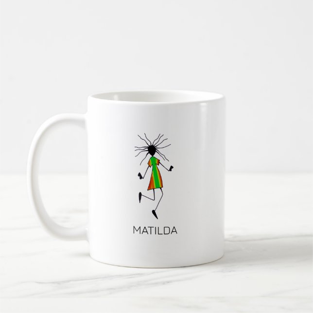 Afrikanische Kunst, Moderne, elegante Tänzerin Gir Kaffeetasse (Links)