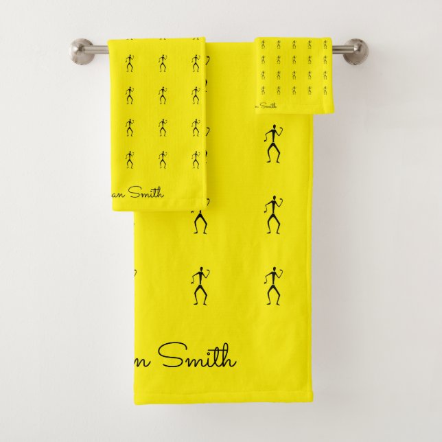 Afrikanische Kunst Phantastische Silhouette Tänzer Badhandtuch Set (Insitu)