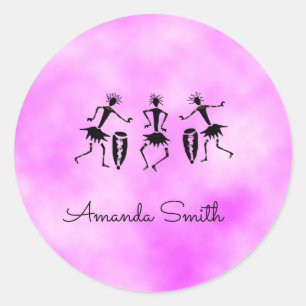 afrikanische Kunst, rosa Cloud Inspiration Tanz Runder Aufkleber