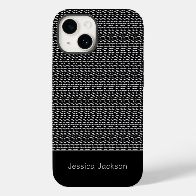 Afrikanische Kunst, Schwarz-Weiß-Muster Case-Mate iPhone 14 Hülle (Rückseite)