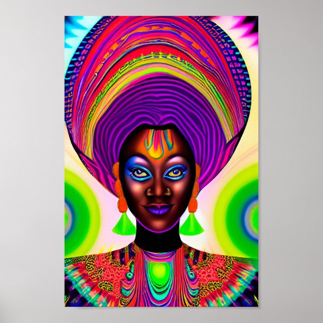Afrikanische Kunst Schwarze Frauen Kunst Afrikanis Poster (Vorne)