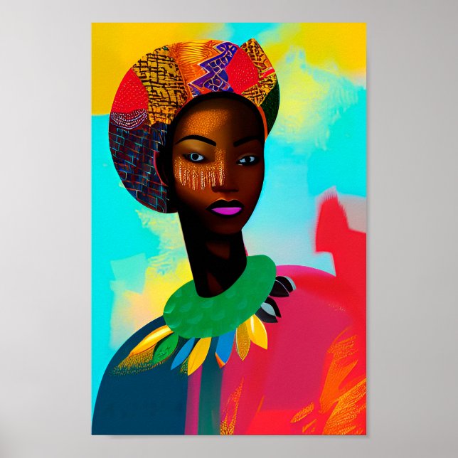 Afrikanische Kunst Schwarze Frauen Kunst Afrikanis Poster (Vorne)