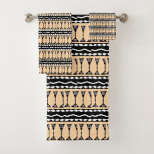 Afrikanische Kunst, Traditionelles Muster Badhandtuch Set