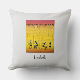 Afrikanische Kunst, tropische Sonnenuntergänge Kissen