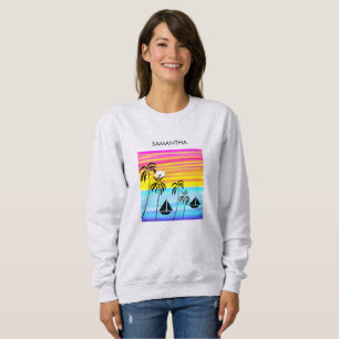 Afrikanische Kunst, tropischer Sommer Sonnenunterg Sweatshirt