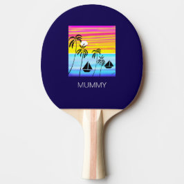 Afrikanische Kunst, tropischer Sommer Sonnenunterg Tischtennis Schläger