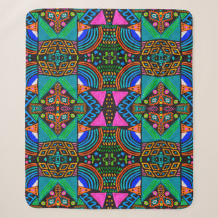 Afrikanische Kunst zeichne. Nahtloses Aztec-Muster Sherpadecke