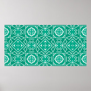 Afrikanische Kunst Zeichne. Stammesdruck. Ikat Zic Poster