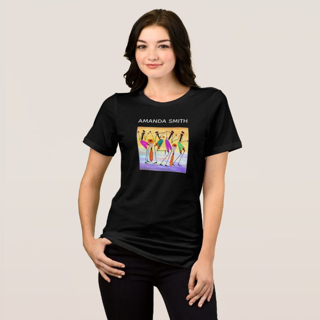 Afrikanische Kunst zum Ausdruck des Glücks Tri-Blend Shirt (Vorderseite voll)