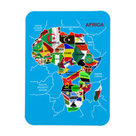Afrikanische Landkarte mit Flaggen Magnet