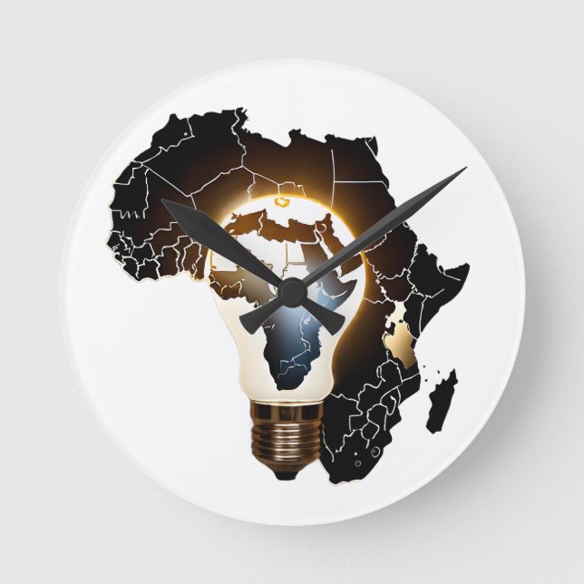 Afrikanische Landkarte Runde Wanduhr (Vorderseite)