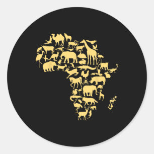 Afrikanische Landkarte Tiere Melanin Afrikanische Runder Aufkleber