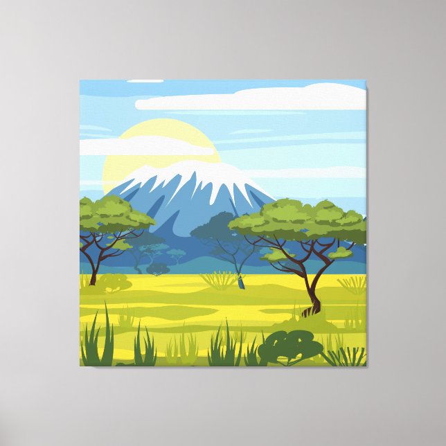Afrikanische Landschaft Savannah Wilde Natur Leinwanddruck (Vorderseite)