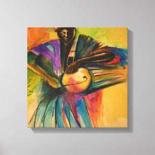 Afrikanische Leinwandkunst (Eyo Tänzer) Leinwanddruck