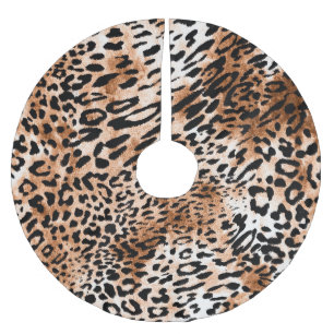 afrikanische Leopardrucke nahtlos Polyester Weihnachtsbaumdecke
