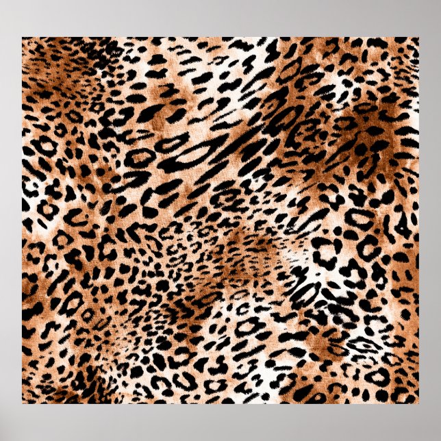 afrikanische Leopardrucke nahtlos Poster (Vorne)
