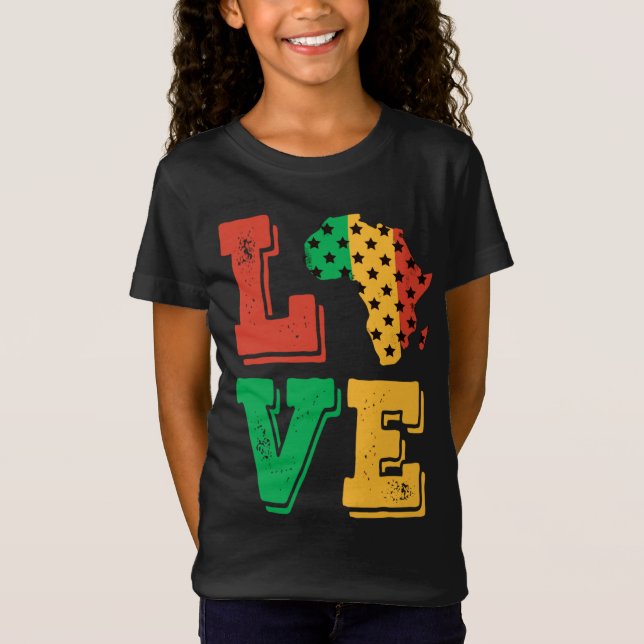 Afrikanische Liebe stolz auf die schwarze Geschich T-Shirt (Vorderseite)