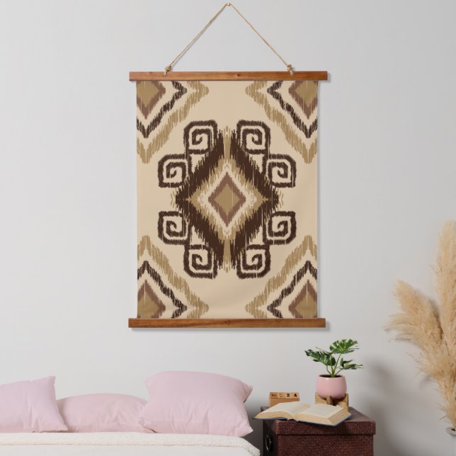 Afrikanische Liebhaber von Fliesenmuster Wandteppich Mit Holzrahmen (Schlafzimmer)
