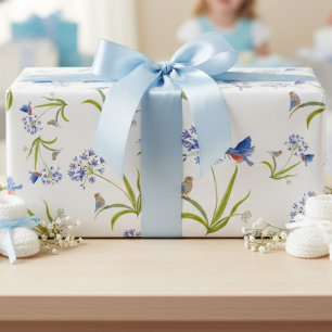 Afrikanische Lilie mit Blaue-Vogel-Mutter und Baby Geschenkpapier
