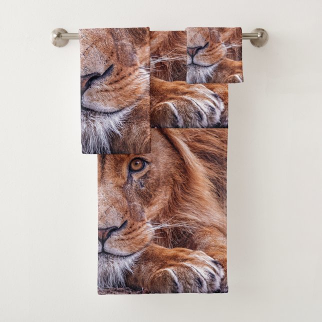 Afrikanische Lion Badhandtuch Set (Insitu)